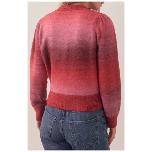 Marine Layer | Ayla Ombré Stripe Puff Sleeve Sweater - Picture 4 of 14